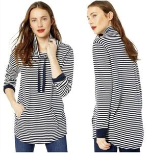 J.Crew Mercantile striped pullover funnel neck sweatshirt black white size small